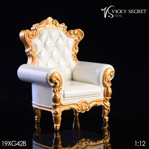 1/12 Royal Single Sofa White