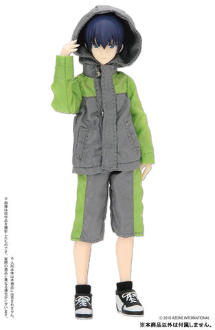 Picco Neemo Wear 1/12 Mountain Hoodie & Short Pants Set Gray x Lime (DOLL ACCESSORY)