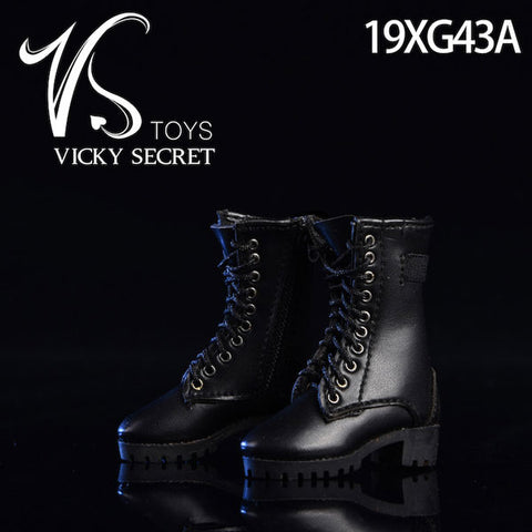 1/6 Zipper Boots Black (DOLL ACCESSORY)