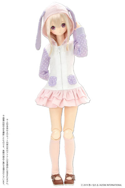 50cm Collection - Doll Clothes - AZO2 Bunny Parker One-piece - 1/3 - Pink x Purple (Azone)