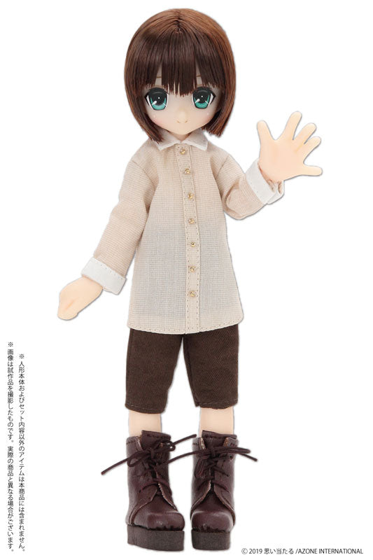 Doll Clothes - Picconeemo Costume - Long Shirt - 1/12 - Beige x White (Azone)