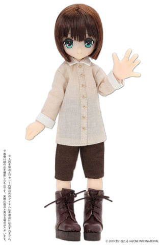 Doll Clothes - Picconeemo Costume - Long Shirt - 1/12 - Beige x White (Azone)