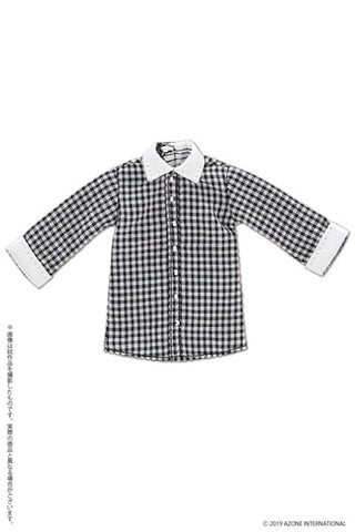 Doll Clothes - Picconeemo Costume - Long Shirt - 1/12 - Black Gingham x White (Azone)