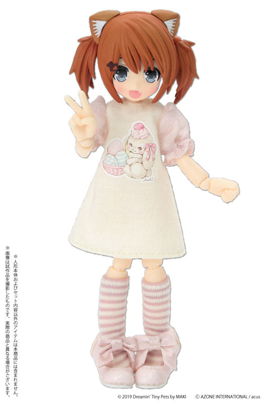Picconeemo Costume - Doll Clothes - Easter T-shirt One Piece ~ by MAKI ~ - 1/12 - Cream x Pink (Azone)