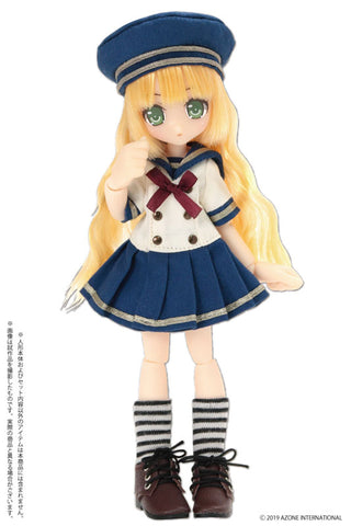 Doll Clothes - Picconeemo Costume - Gymnasium Sailor One-piece Set - 1/12 - Navy x Off-white (Azone)