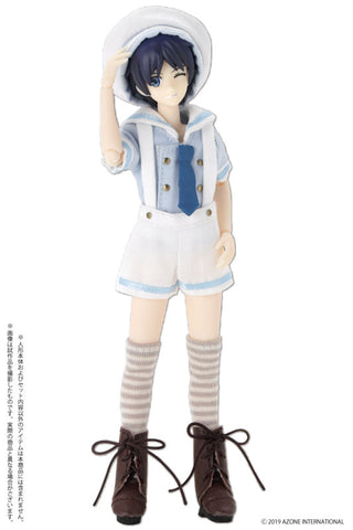 Doll Clothes - Picconeemo Costume - Marine Overall Shorts Set - 1/12 - Light Blue x White (Azone)