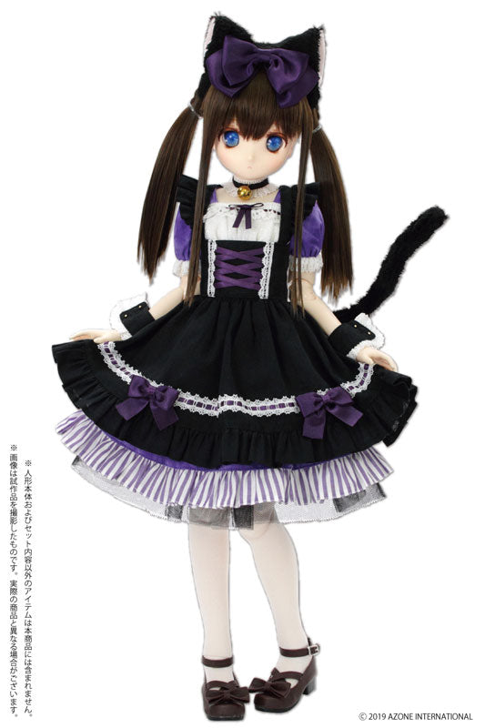 50cm Collection - Doll Clothes - May Night Mischievous Cat Maid Set - Purple x Black (Azone)