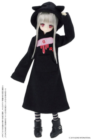 1/6 Pure Neemo Wear PNS Yamikawa*Cat Ears Hooded One-piece Dress Black (DOLL ACCESSORY)