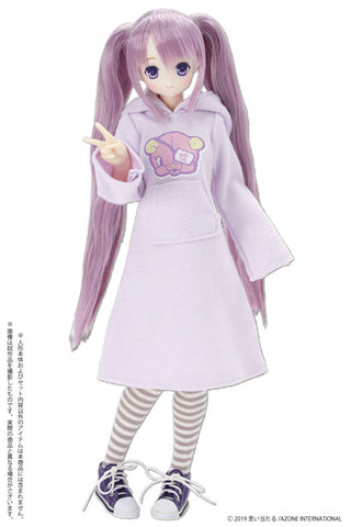 1/6 Pure Neemo Wear PNS Yamikawa*Cat Ears Hooded One-piece Dress Purple (DOLL ACCESSORY)