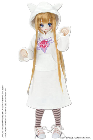 1/6 Pure Neemo Wear PNS Yamikawa*Cat Ears Hooded One-piece Dress White (DOLL ACCESSORY)