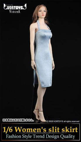 1/6 Woman Slit Skirt A Blue (DOLL ACCESSORY)