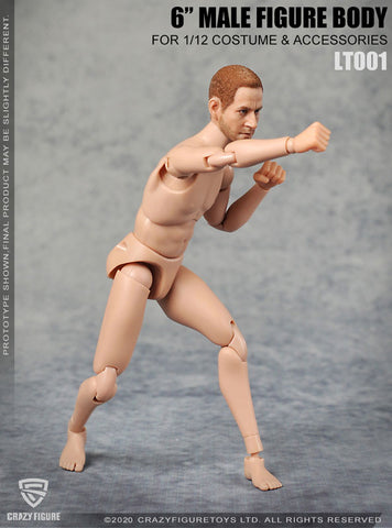 Multi Joint Movable 1/12 Scale Male Body With Neck