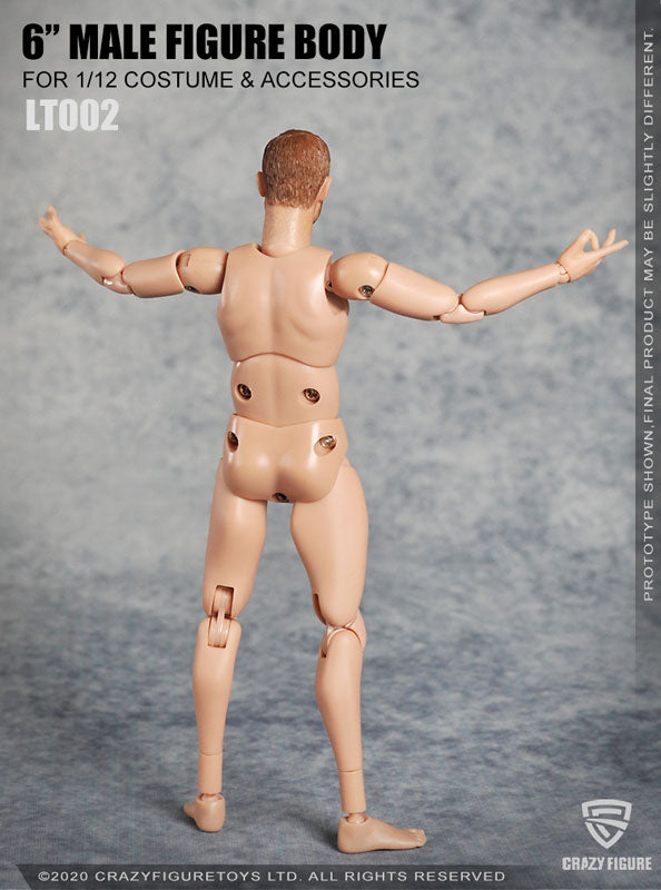 Multi Joint Movable 1/12 Scale Male Body With Neck