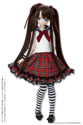 1/6 Pure Neemo Wear PNXS Sailor Ribbon Blouse II Navy x Bordeaux (DOLL ACCESSORY)