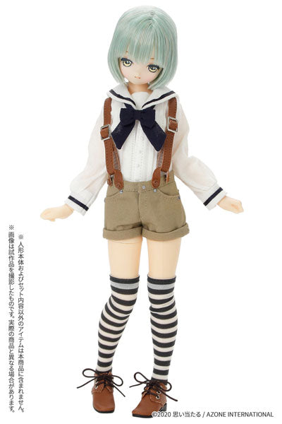 1/6 Pure Neemo Wear PNXS Sailor Ribbon Blouse II White x Navy (DOLL ACCESSORY)
