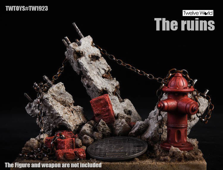 1/6-1/12 Display Diorama Town in Ruins - Fire Hydrant