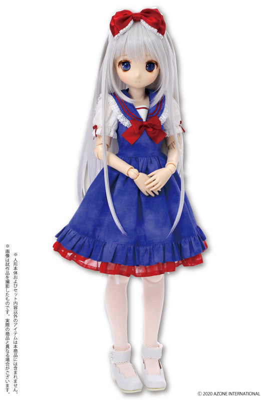 1/3 Scale 45 Sweet Sailor One-piece Dress Set Blue x Red Ribbon (DOLL ACCESSORY)