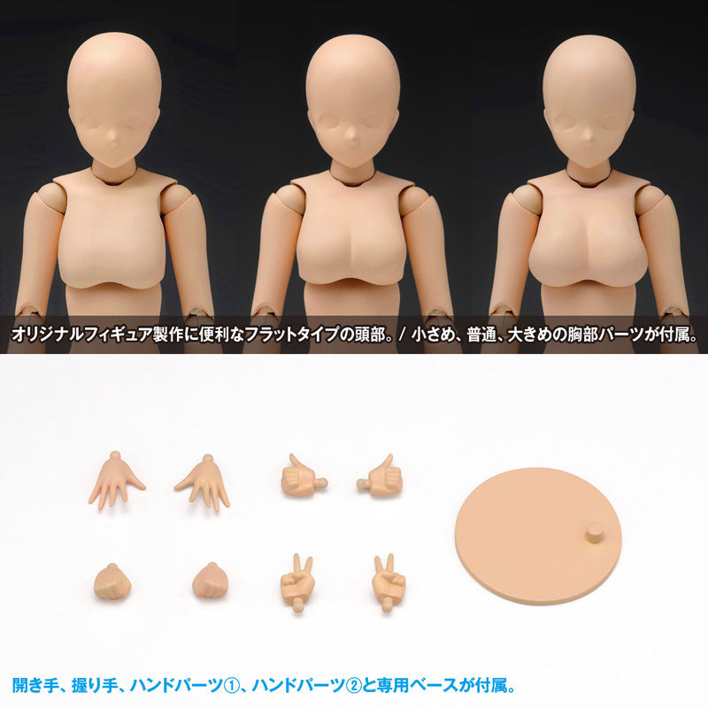 1/12 Scale Movable Body Female Type [Deluxe] Light Brown Plastic Model