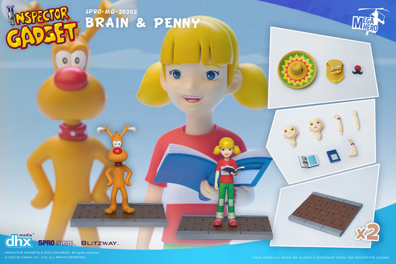 Mega Hero Series / INSPECTOR GADGET: Penny & Brain 1/12 Action Figure