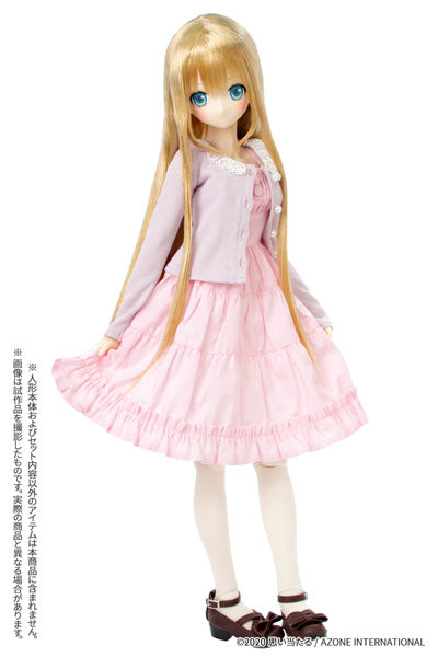 1/3 Scale 50 Fluffy-Soft Cardigan & Camisole One-piece Dress set II Lavender x Pink (DOLL ACCESSORY)