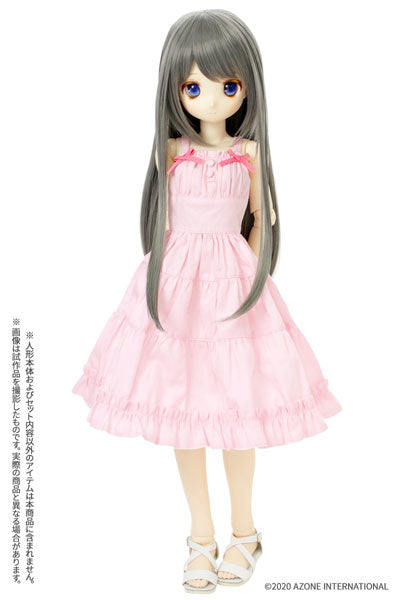 1/3 Scale 50 Fluffy-Soft Cardigan & Camisole One-piece Dress set II Lavender x Pink (DOLL ACCESSORY)