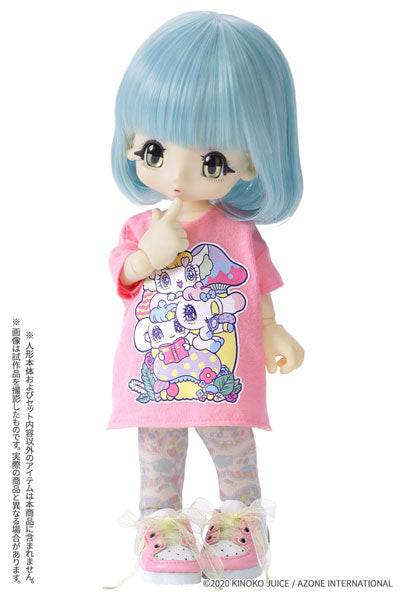 KIKIPOP! Kinoko Planet x Peropero Sparkles "Big T-shirt One-piece Dress" Pink (DOLL ACCESSORY)