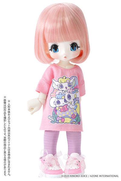 KIKIPOP! Kinoko Planet x Peropero Sparkles "Big T-shirt One-piece Dress" Pink (DOLL ACCESSORY)