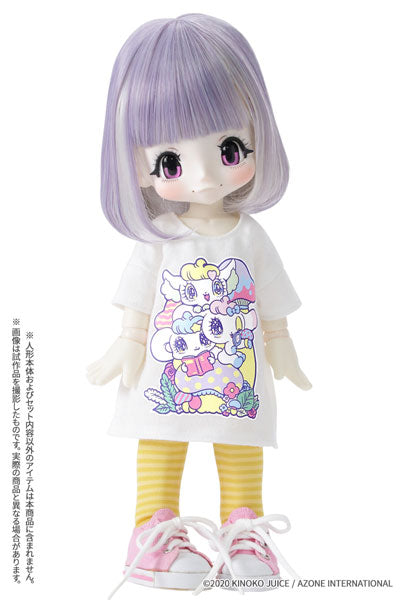 KIKIPOP! Kinoko Planet x Peropero Sparkles "Big T-shirt One-piece Dress" White (DOLL ACCESSORY)