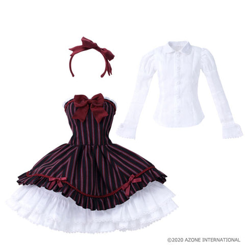 1/3 Scale 50 Red Bird Kanon Dress Set Black Stripes (DOLL ACCESSORY)