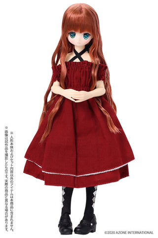 1/6 Pure Neemo Wear PNM Bust Shirring One-piece Dress Set Bordeaux (DOLL ACCESSORY)