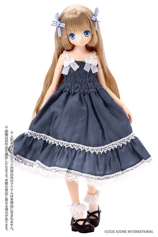 1/6 Scale's PNM Resting in the Tree's Shade One-piece Dress Set White x Navy (DOLL ACCESSORY)