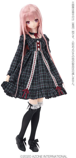 1/3 Scale 45 Dolly Ribbon One-piece Dress set Blue Check (DOLL ACCESSORY)