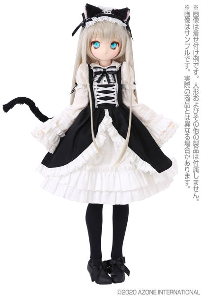 1/3 Scale 45 Cat Ears Gothic Jumper Skirt set Black x White (DOLL ACCESSORY)