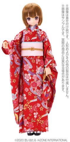 1/6 Pure Neemo Wear PNM Kimono set -Cherry Blossom Poetry- Scarlet (DOLL ACCESSORY)