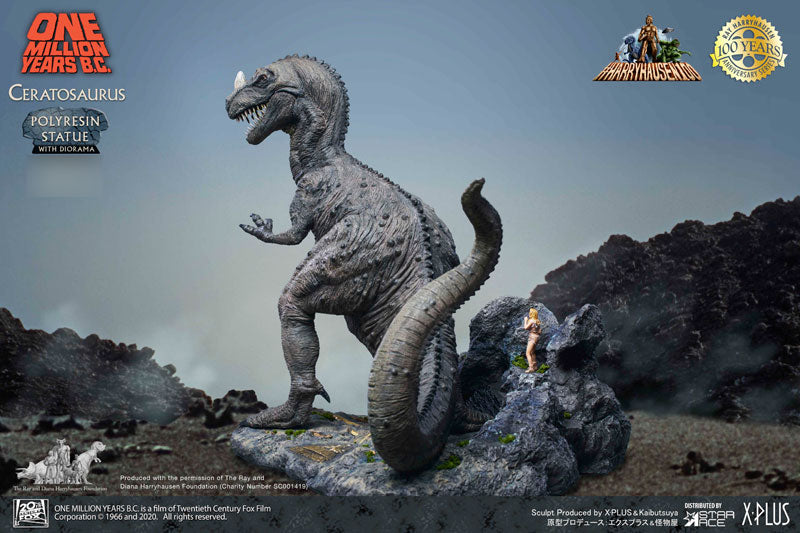"One Million Years B.C." Ceratosaurus Statue