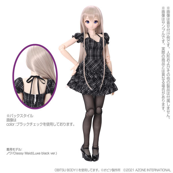 1/3 Scale AZO2 La Luce One-piece Dress Black Checker (DOLL ACCESSORY)