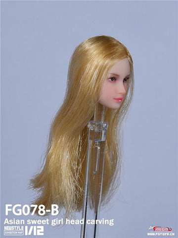 1/12 Asian Female Head B (Gold Long Hair)