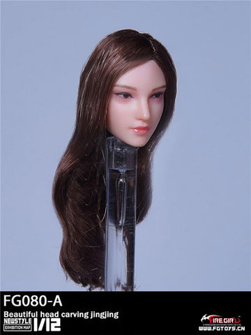 1/12 Beauty Female Head A (Brown Long Hair)