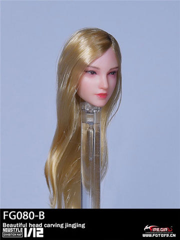 1/12 Beauty Female Head B (Gold Long Hair)
