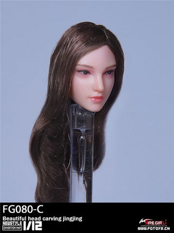 1/12 Beauty Female Head C (Chestnut Brown Long Hair)