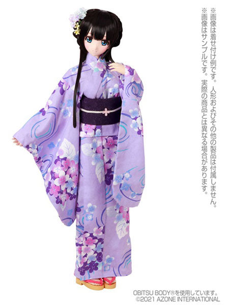 1/3 Scale's AZO2 Yukata set -Hydrangea and Maiden- Light Purple (DOLL ACCESSORY)