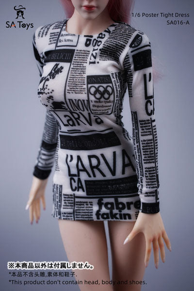 1/6 Female Outfit Poster Tight Dress A (DOLL ACCESSORY)