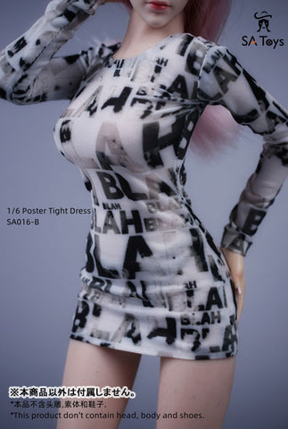 1/6 Female Outfit Poster Tight Dress B (DOLL ACCESSORY)