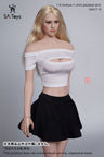 1/6 Female Outfit Hollow T-shirt Pleated Skirt D (DOLL ACCESSORY)