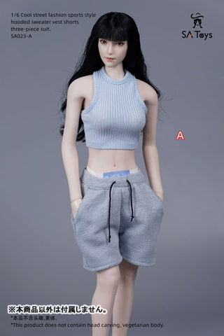 1/6 Female Outfit Cool Street Fashion Sports Style Sweat Set A (DOLL ACCESSORY)