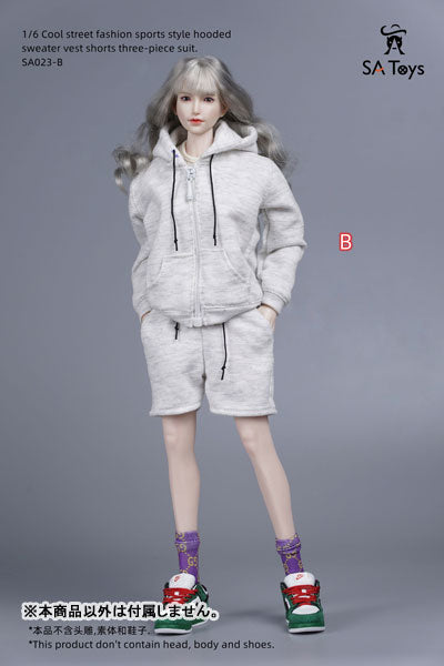 1/6 Female Outfit Cool Street Fashion Sports Style Sweat Set B (DOLL ACCESSORY)