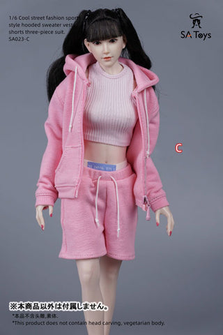 1/6 Female Outfit Cool Street Fashion Sports Style Sweat Set C (DOLL ACCESSORY)