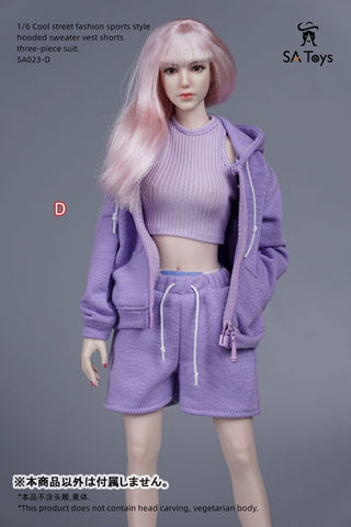 1/6 Female Outfit Cool Street Fashion Sports Style Sweat Set D (DOLL ACCESSORY)