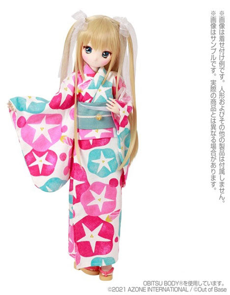 1/3 Scale 45 Yukata set -Morning Glory and Maiden- Silvery White (DOLL ACCESSORY)