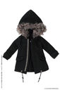 Doll Clothes - Picconeemo Costume - Mod Coat w/Fur - 1/12 - Black (Azone)